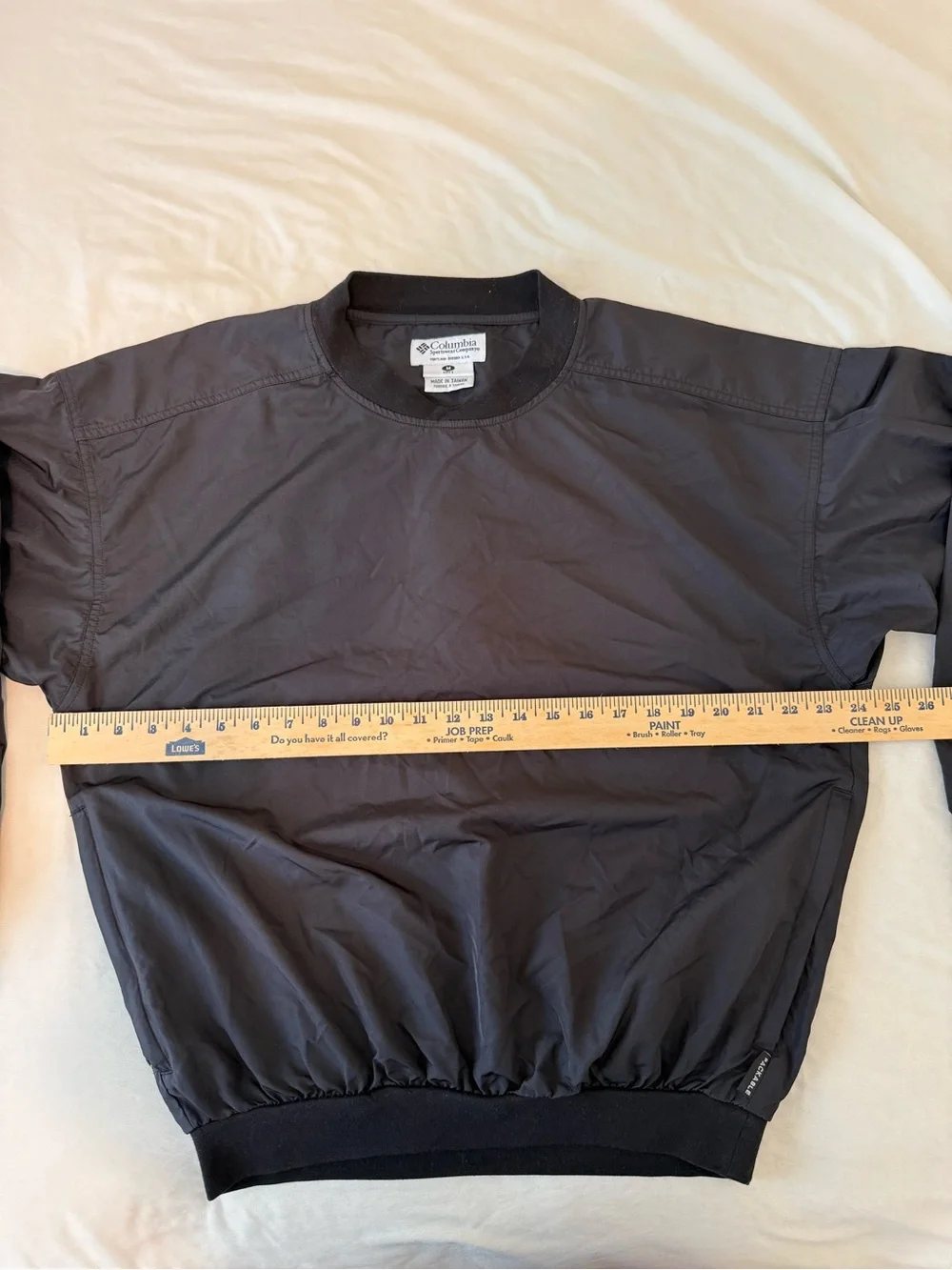Columbia Men’s Black Pullover Windbreaker Medium Packable VTG